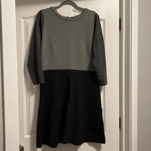 Loft Black and Grey colour block dress size 12